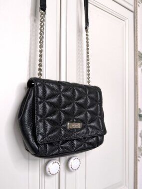 Kate Spade Emelyn Emery Court Black Pebbled Leather Crossbody Bag